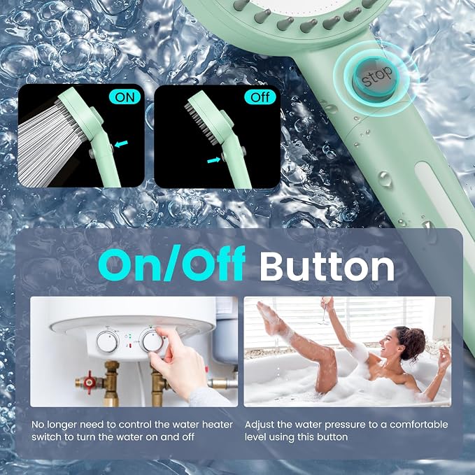 Filtered Shower Head with Handheld, High Pressure 4 Spray Mode Showerhead with - Image 6