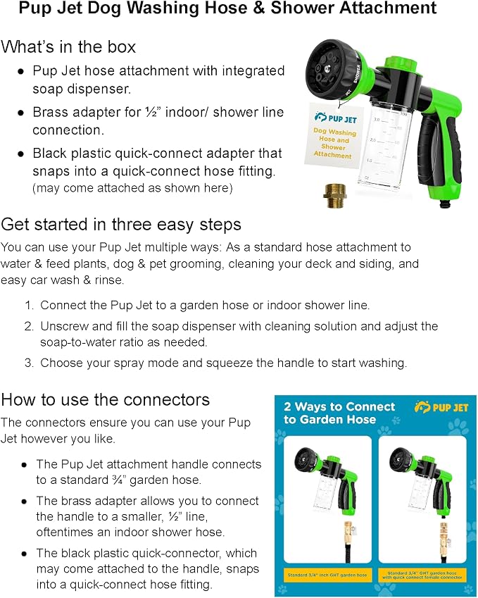 The Original Pup Jet Dog Washing Hose Attachment - Image 6