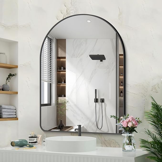 GLASHOM 30"x40" Black Arched Mirrors by GLASHOM