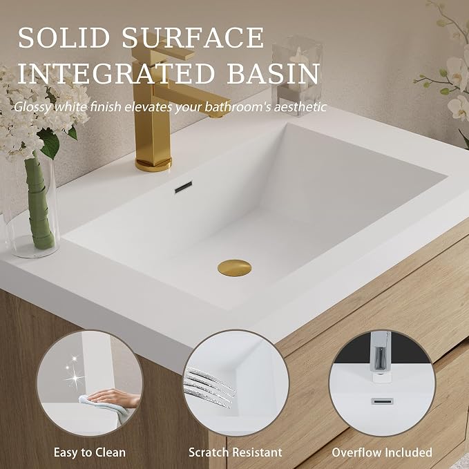 Modern 30" Wall-Mounted Bathroom Vanity - Image 2