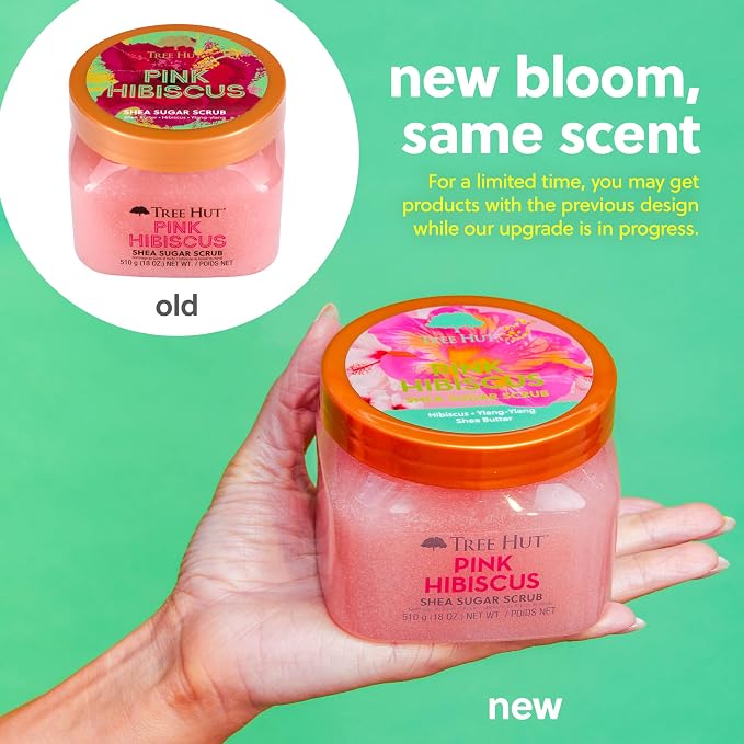 Tree Hut Pink Hibiscus Shea Sugar Scrub, Exfoliating, Hydrating & Moisturizing - Image 4