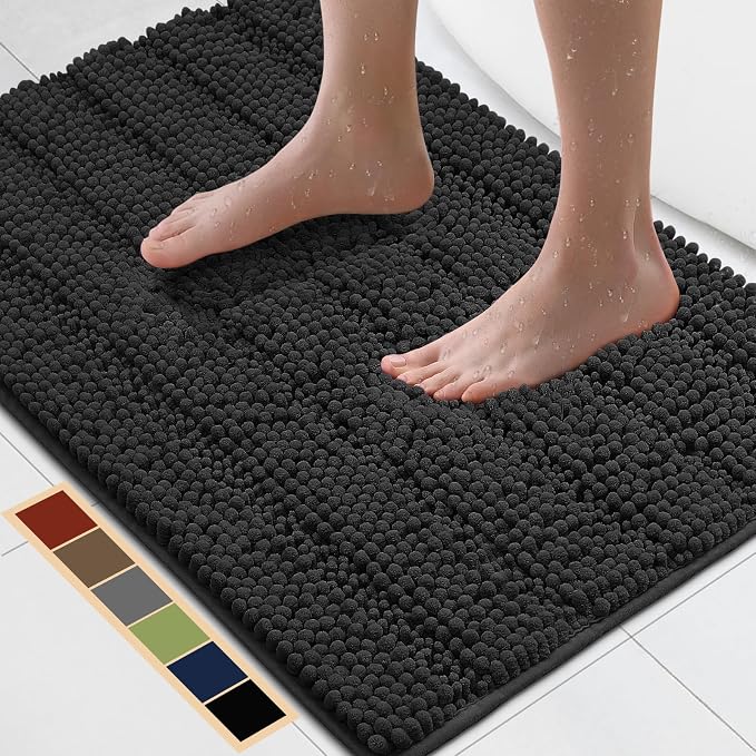 Bcoimo 30"×20" Chenille Bath Mat – Non-Slip by Bcoimo
