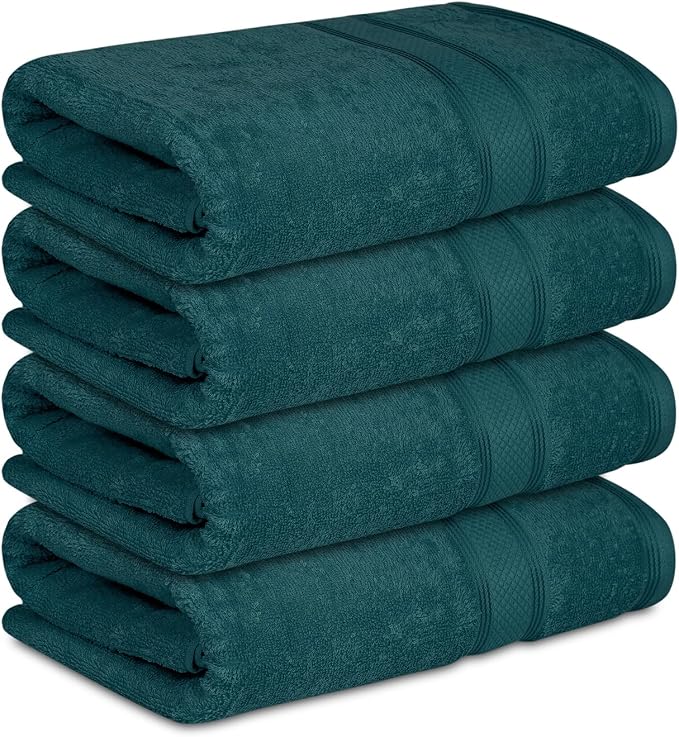 Casa Lino Teal Bath Towels Set of 4 - Image 2