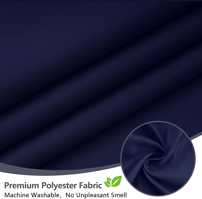 Navy Blue Fabric Shower Curtain Liner - Image 2