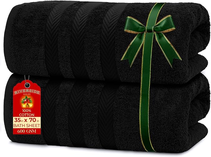 RIVERSIDE Pack of 2 Extra Large Bath Sheets 35 x 70 Inches by RIVERSIDE