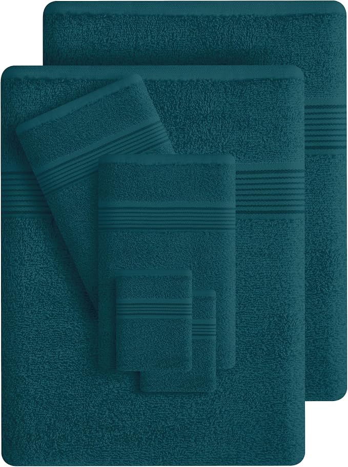 Belizzi Home 100% Cotton Towel Set, Contains 6 Soft Bath Towel, 6 Hand Towels - Image 3