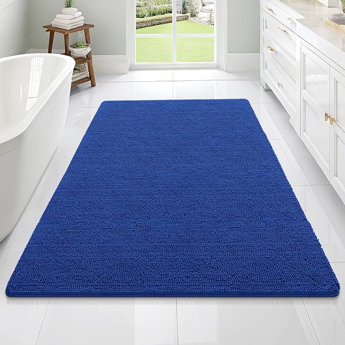 OLANLY Bathroom Rugs 70x46, Extra Soft Absorbent Chenille Bath Rugs, Rubber by OLANLY