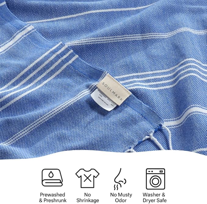 SOULMARK 100% Cotton Turkish Beach Towel - Image 2