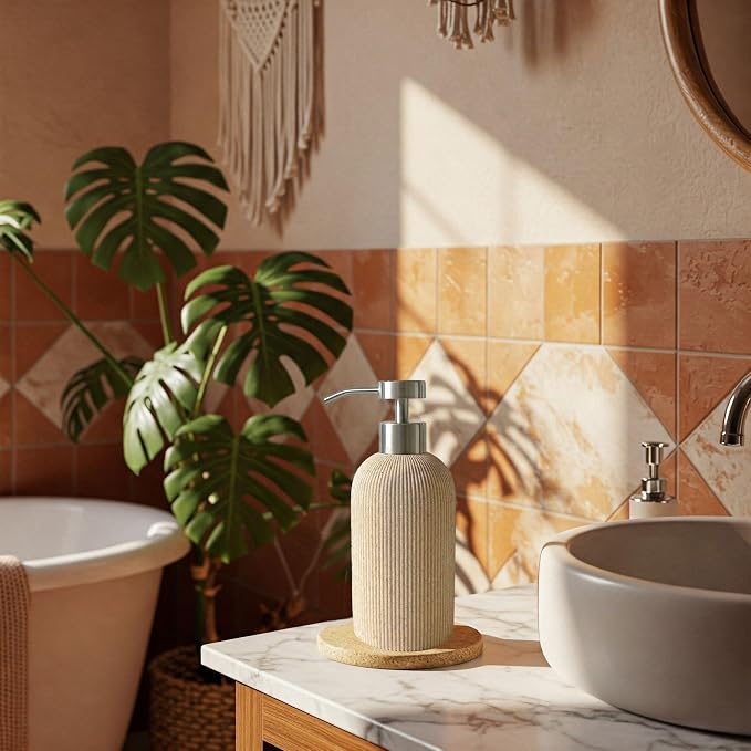 Lunestella Elegant Boho Beige Hand Soap Dispenser - Image 2
