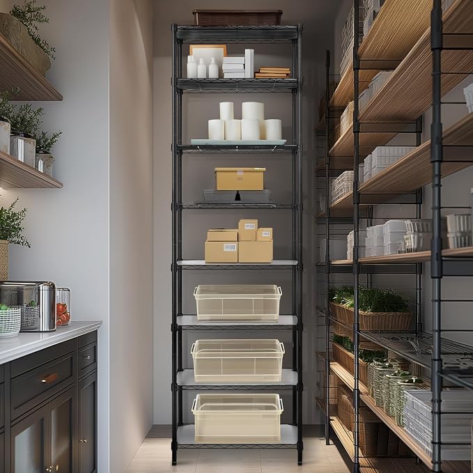 Finnhomy 8-Tier Wire Shelving Unit Adjustable Steel Wire Rack Shelving - Image 2