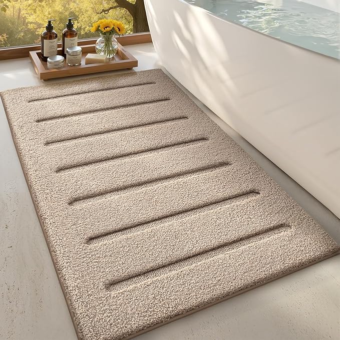LUMI Soft Absorbent Bathroom Rugs, Non Slip Bath Mats by LUMI