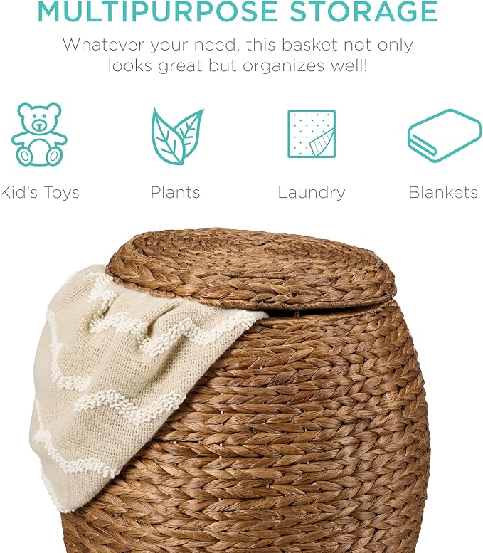 Best Choice Products Multipurpose Hyacinth Storage Basket, Plant Décor - Image 6