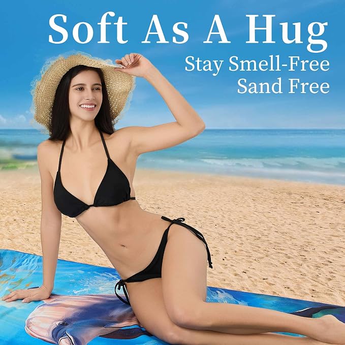 Microfiber Beach Towels 70''x35'' Extra Large Oversized 2 Pack Quick Dry Sand - Image 5