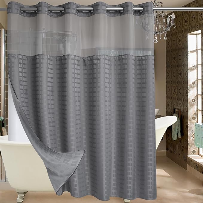 Conbo Mio Extra Wide No Hook Shower Curtain by ConboMio
