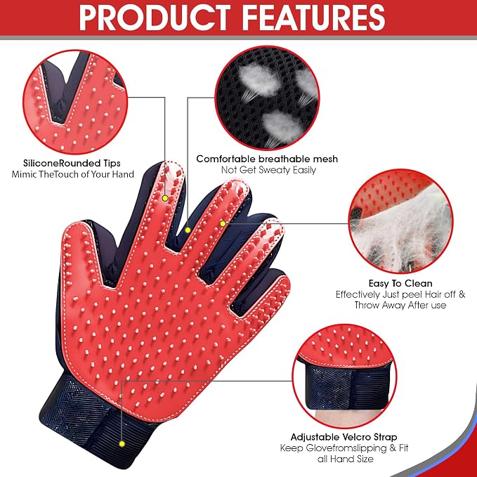 Upgrade Pet Grooming Gloves, Grooming Gloves - Image 3