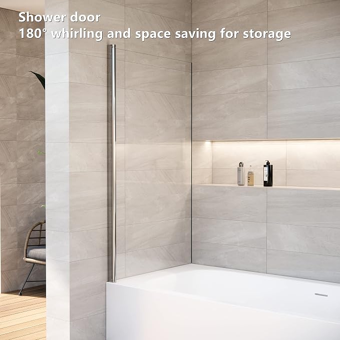 Shower Door Swing Bathtub Screen, 30 *W x 55*H in Bathtub Shower, Bathroom Door - Image 4