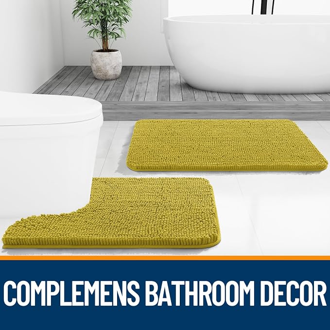 OLANLY Bathroom Rugs 24x16, Extra Soft Absorbent Chenille Bath Rugs, Rubber - Image 7