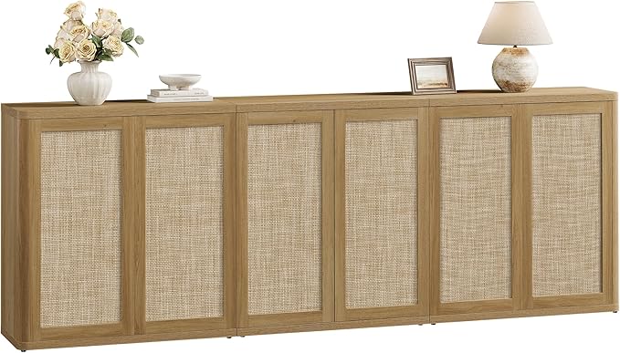 SICOTAS Rattan Sideboard Buffet Console Table - Image 8