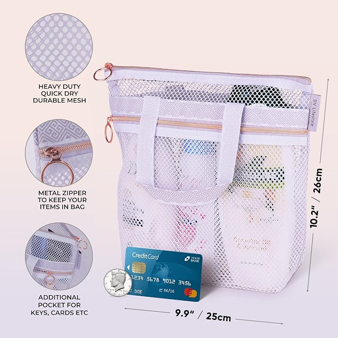 Mesh Shower Bag 10.2x9.9'' Quick-Dry Caddy - Image 2