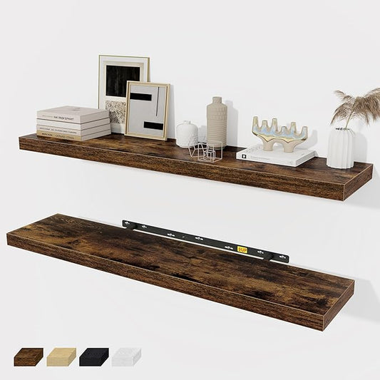 Floating Shelves Wall Shelf 40 Inch, 8 Inch Deep Floating Shelf by FunMemories