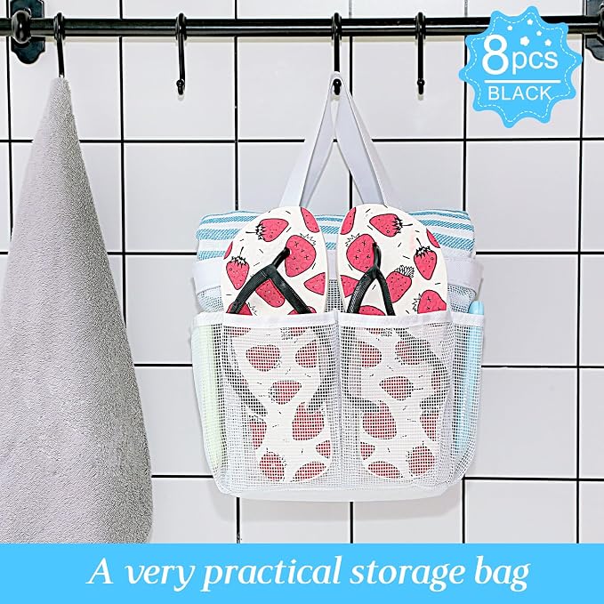8 Packs Mesh Shower Caddy Portable Large Shower Caddy Dorm - Image 4