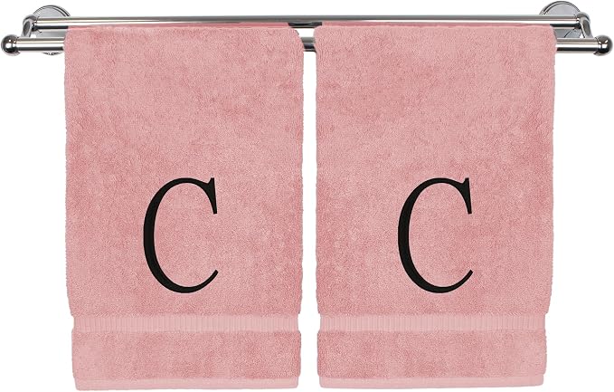 Monogrammed Hand Towel, Personalized Initial Gift, Extra Absorbent 100% Turkish by BareCotton
