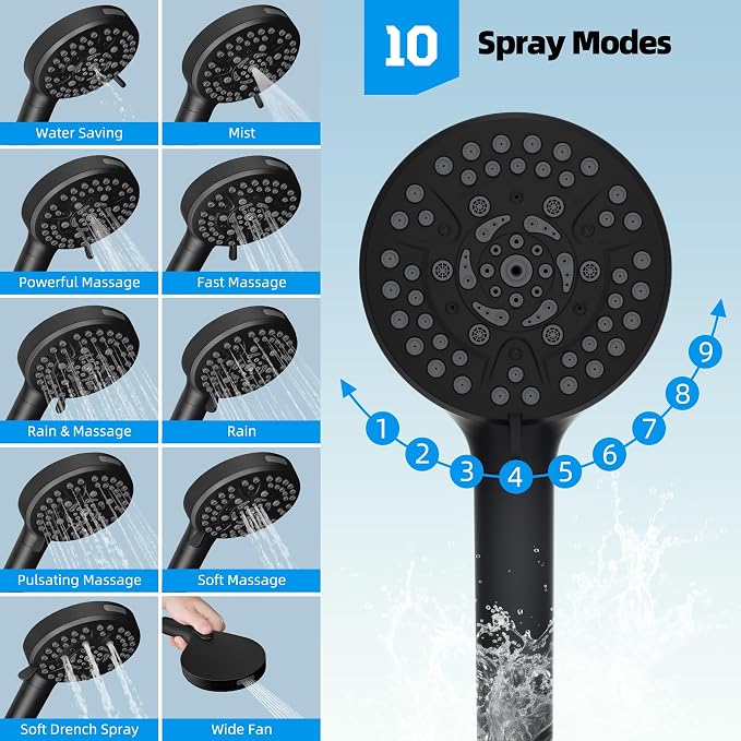Hibbent All Metal High Pressure Rainfall 10'' Shower Head, CUPC Certified - Image 5