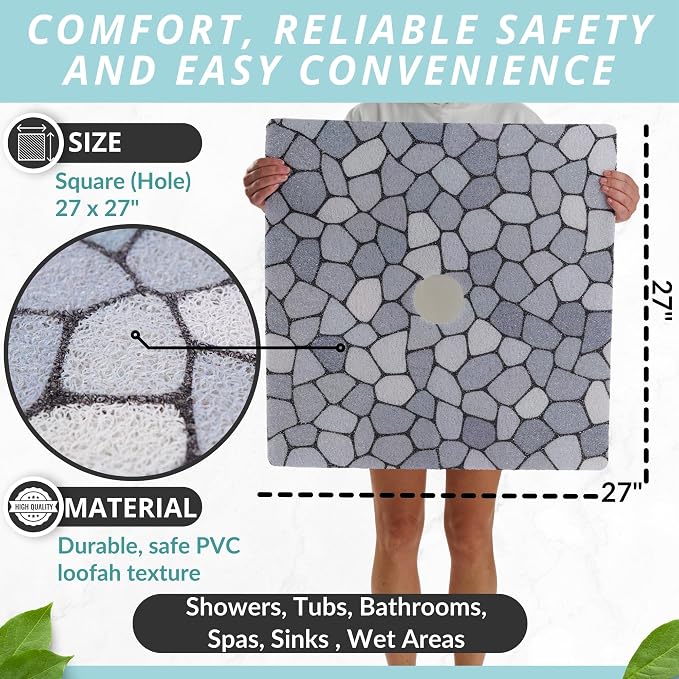 Shower Mat with Center Drain Hole - Image 3