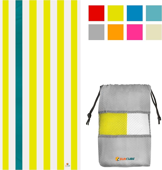 SUN CUBE Microfiber Beach Towel, Quick Dry Sand Free Beach Towel, Lightweight - Image 2