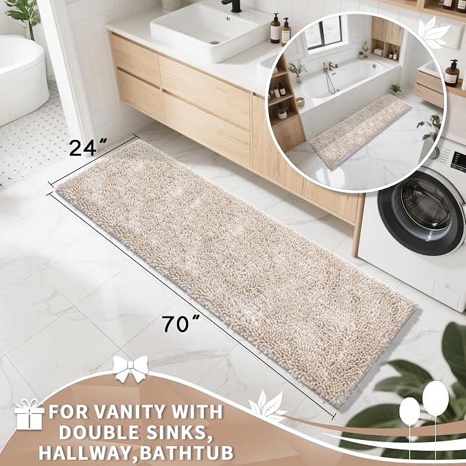 Yimobra Long Bathroom Rugs Runner 70x24 Inch, Extra Thick Soft Absorbent - Image 2