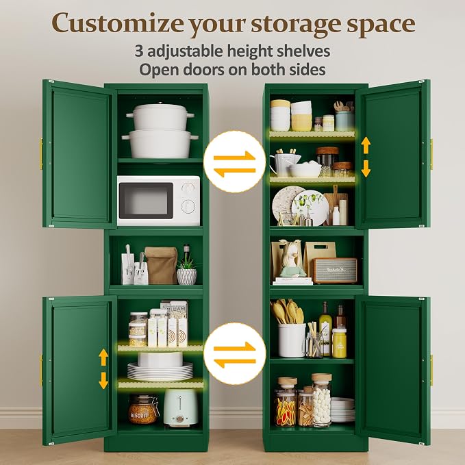 66.93" Tall Kitchen Pantry Cabinet, Metal 6-Tier File Storage Cabinet - Image 3