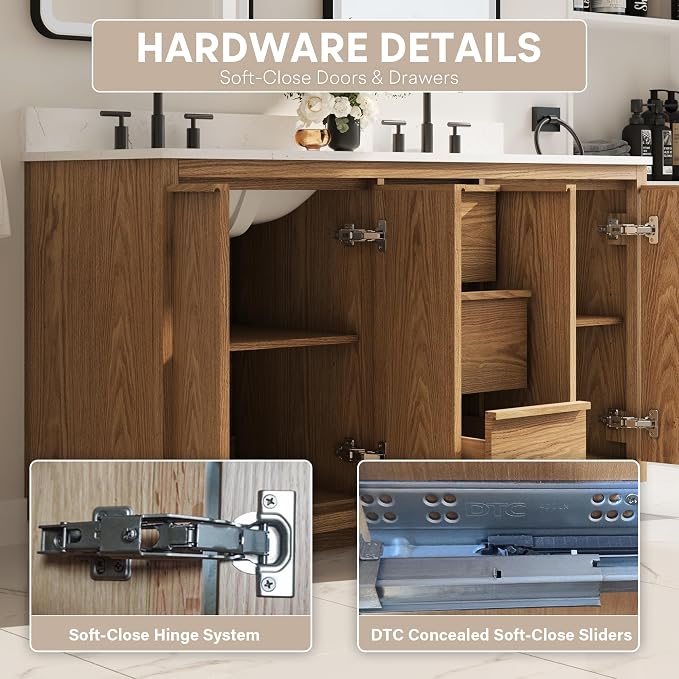WELLFOR 60" Bathroom Vanity - Image 4