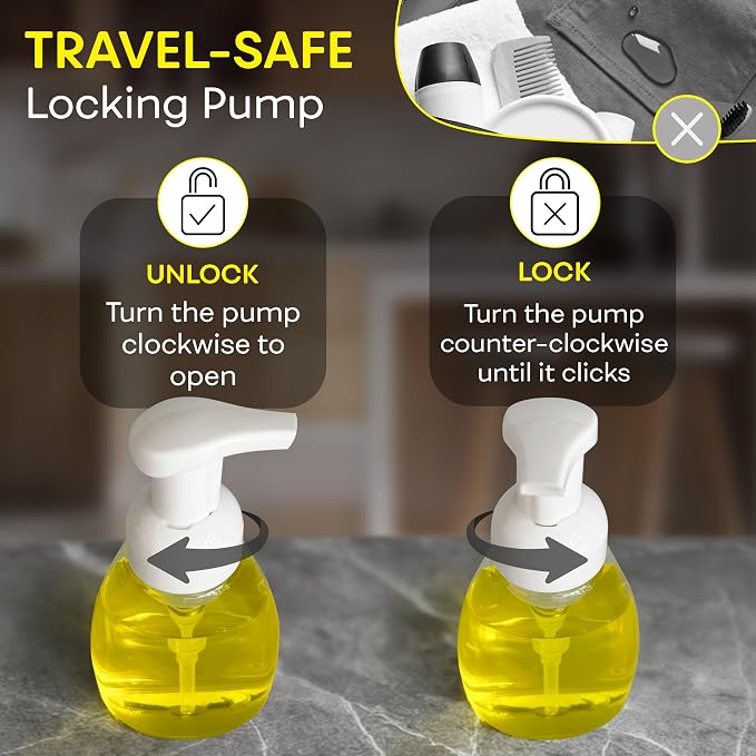 BRIGHTFROM Foaming Soap Dispenser Pump Bottles, BPA Free Empty Refillable - Image 4