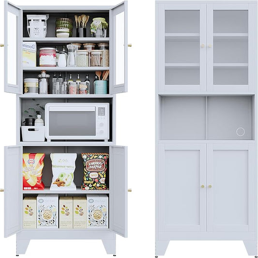 69" Tall Modern Metal Pantry Cabinet by XIUSVON
