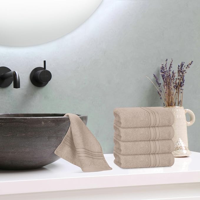 BOUTIQUO Ultra Soft Cotton Washcloths, Contains 12 Piece Face Cloths 12x12 inch - Image 4