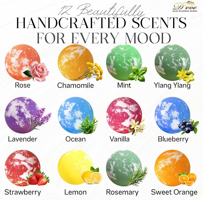 Bath Bombs Gift Set, XXL 4.2oz 12Pcs. All Natural Handmade Bathbombs - Image 3