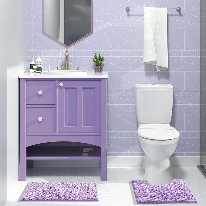 Yimobra Chenille Bathroom Rugs, Extra Soft Bath Mats - Image 4