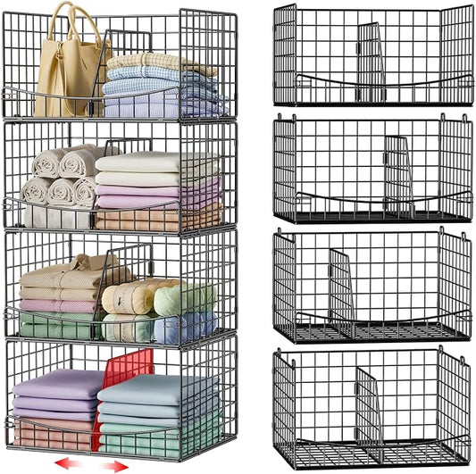 4-Tier Closet Organizers and Storage Shelves by Hongtamoya