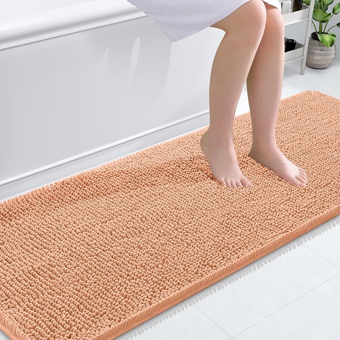 OLANLY Bathroom Rugs 70x24, Extra Soft Absorbent Chenille Bath Rugs, Rubber by OLANLY