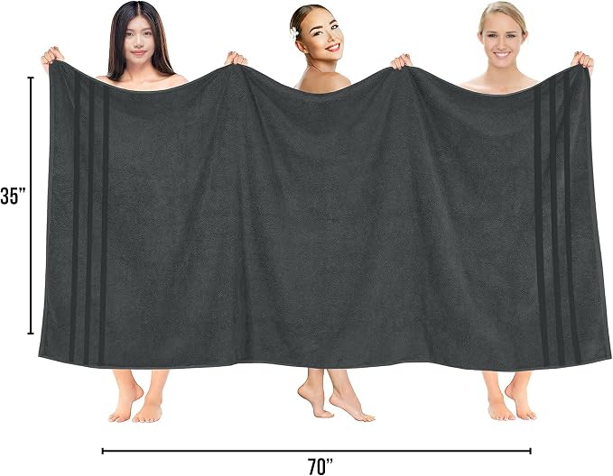 RIVERSIDE Pack of 2 Extra Large Bath Sheets 35 x 70 Inches - Image 2