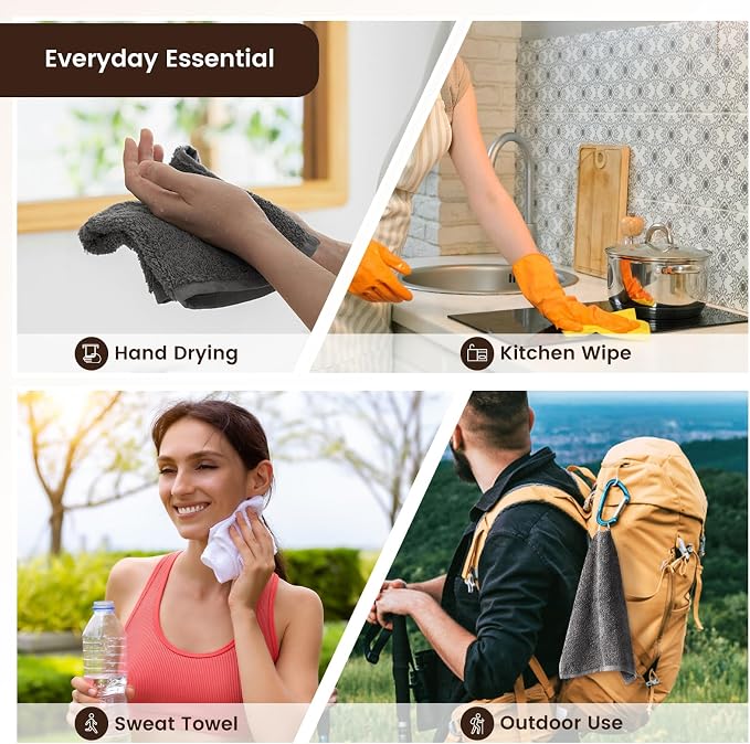 SEMAXE 100% Cotton Washcloths for Bathroom - Image 6