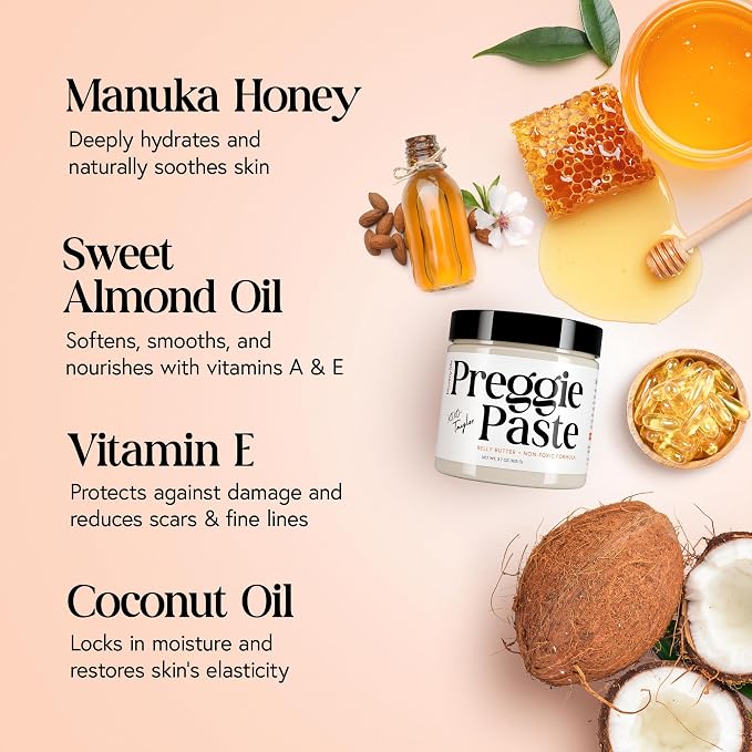 Stretch Mark Cream for Pregnancy – Non-Toxic Preggie Paste Belly Butter from - Image 2