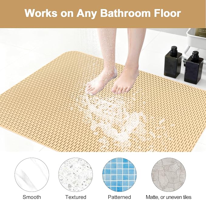 Non Slip Shower Mat: 35"x24" Extra Large Shower Mats - Image 5