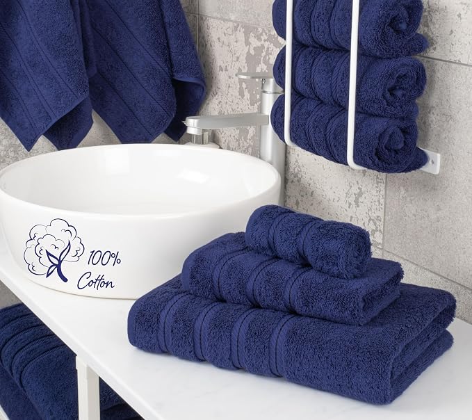 American Soft Linen Premium 3 Piece Towel Set, 1 Bath Towel 1 Hand Towel 1 - Image 3