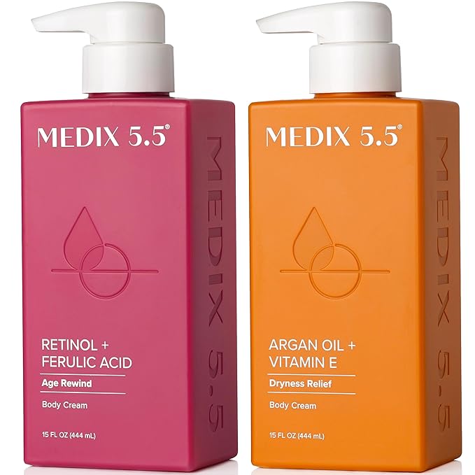 Medix 5.5 Retinol Body Lotion + Argan Oil Cream 2PC Skin Care Set Body & Face by Medix55