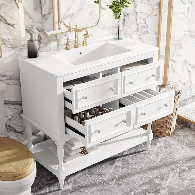 36 Inch White Bathroom Vanity - Image 3