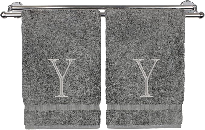 Monogrammed Hand Towel, Personalized Initial Gift, Extra Absorbent 100% Turkish by BareCotton