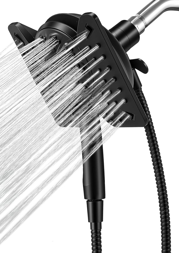 Shower Head with Handheld High Pressure, Rain Shower Head with Fixed Showerhead by Unknown