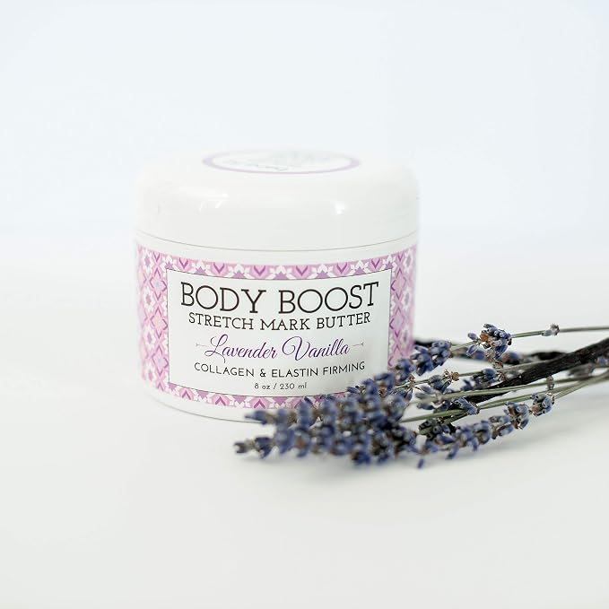 Body Boost Lavender Vanilla Stretch Mark Butter 8 oz.- Helps Treat Stretch - Image 2