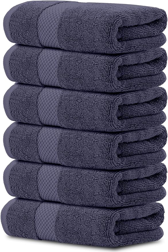 White Classic Luxury Navy Blue Hand Towels by WhiteClassic